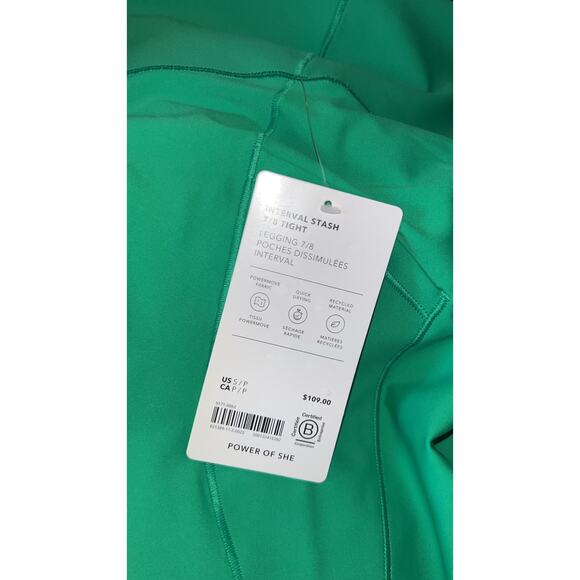 ATHLETA Women's S 24" INTERVAL STASH HIGH RISE 7/8 LEGGING Tights NWT - Picture 6 of 6